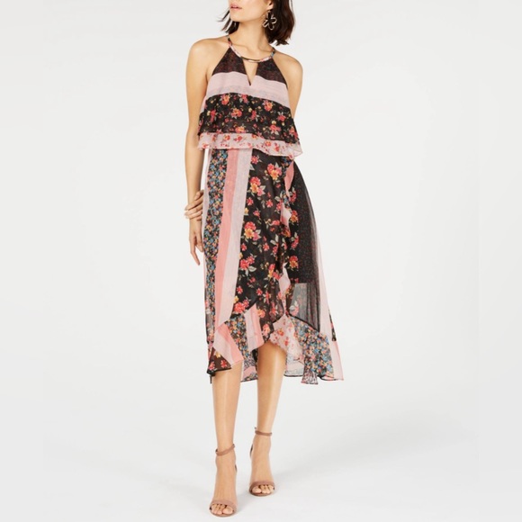 Kensie Dresses & Skirts - Kensie Mixed-Print High-Low Dress Size 12